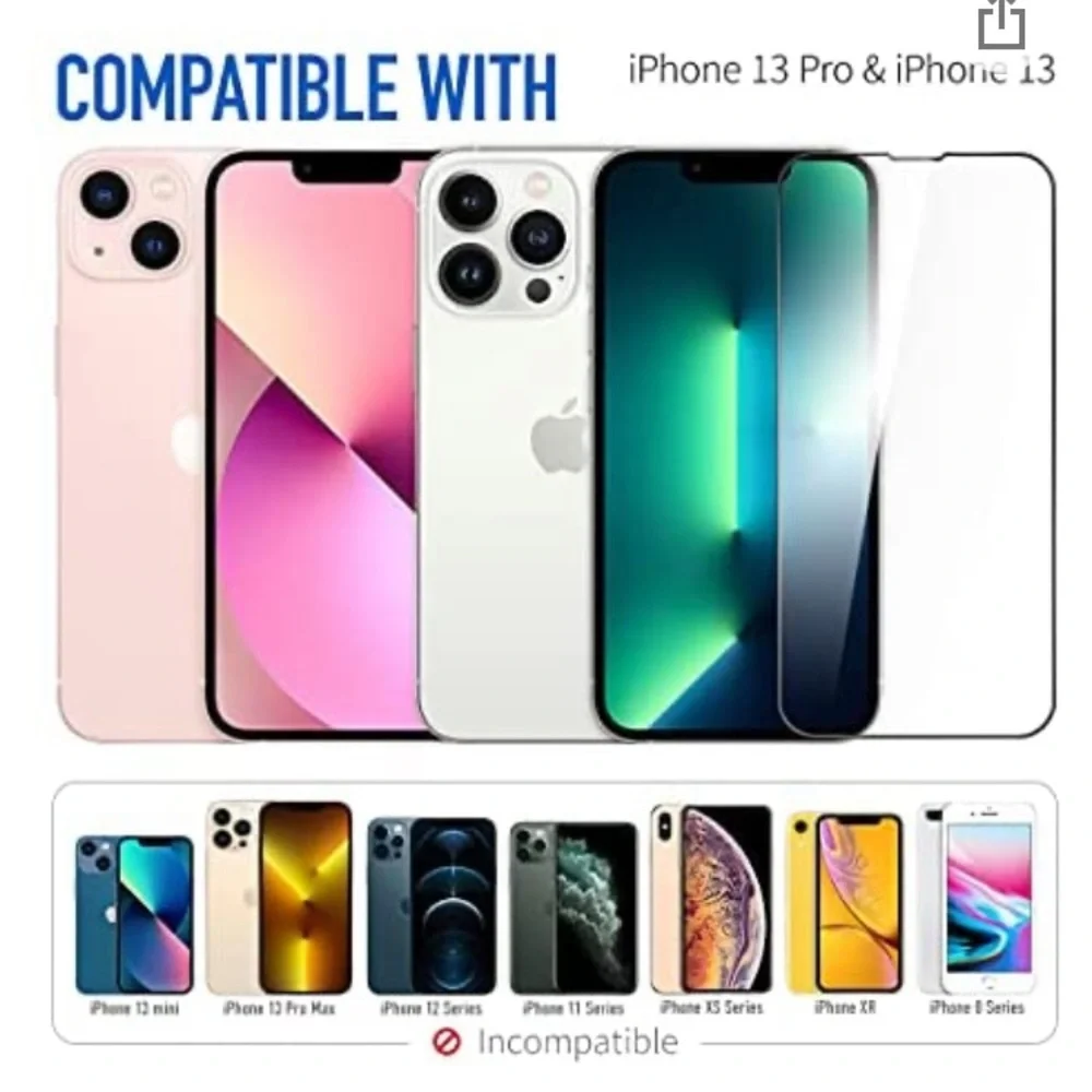 NIB Tempered glass screen protector for iPhone 13/13 Pro.